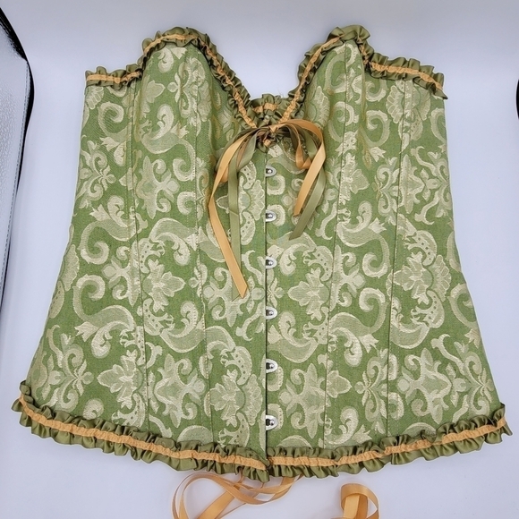 Shein Green Gold Corset Lingerie Cosplay #1162 - Picture 5 of 14